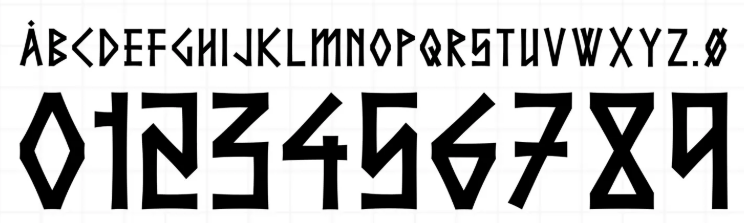 Norway's font. Numbers and letters are written.